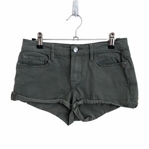 FRAME Denim 26 Le Cutoff Shorts Moss Green Olive Platoon Stretch Basic